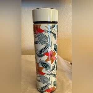 lug stainless steel water bottle with Pink and Orange Floral Design